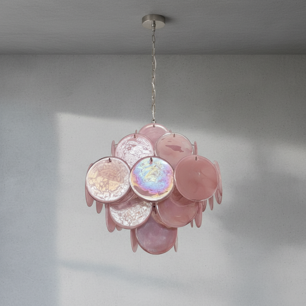 Luster Gaze Roseate Bloom 36-Disk Chandelier - Background Shot
