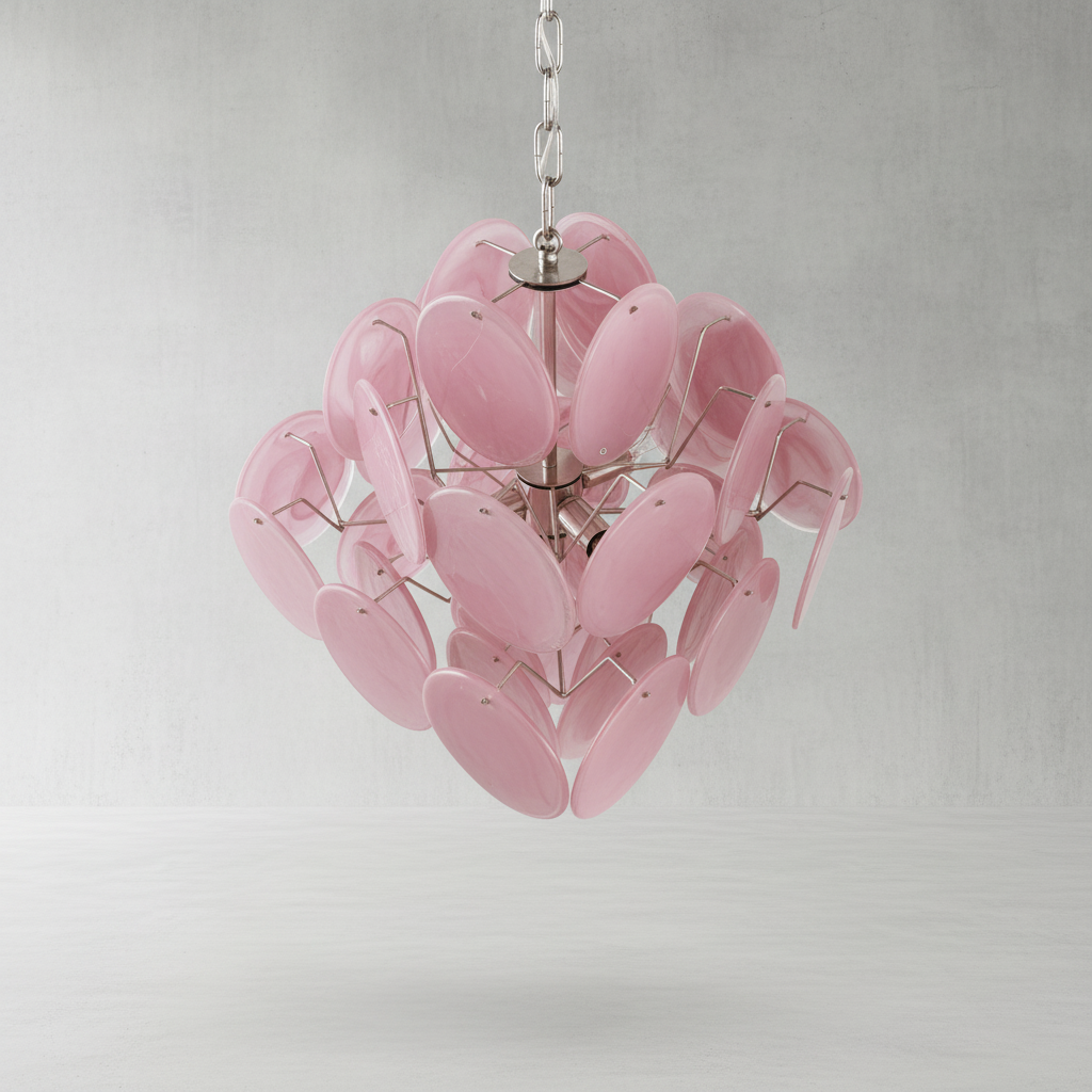 Luster Gaze Roseate Bloom 36-Disk Chandelier - Background Shot