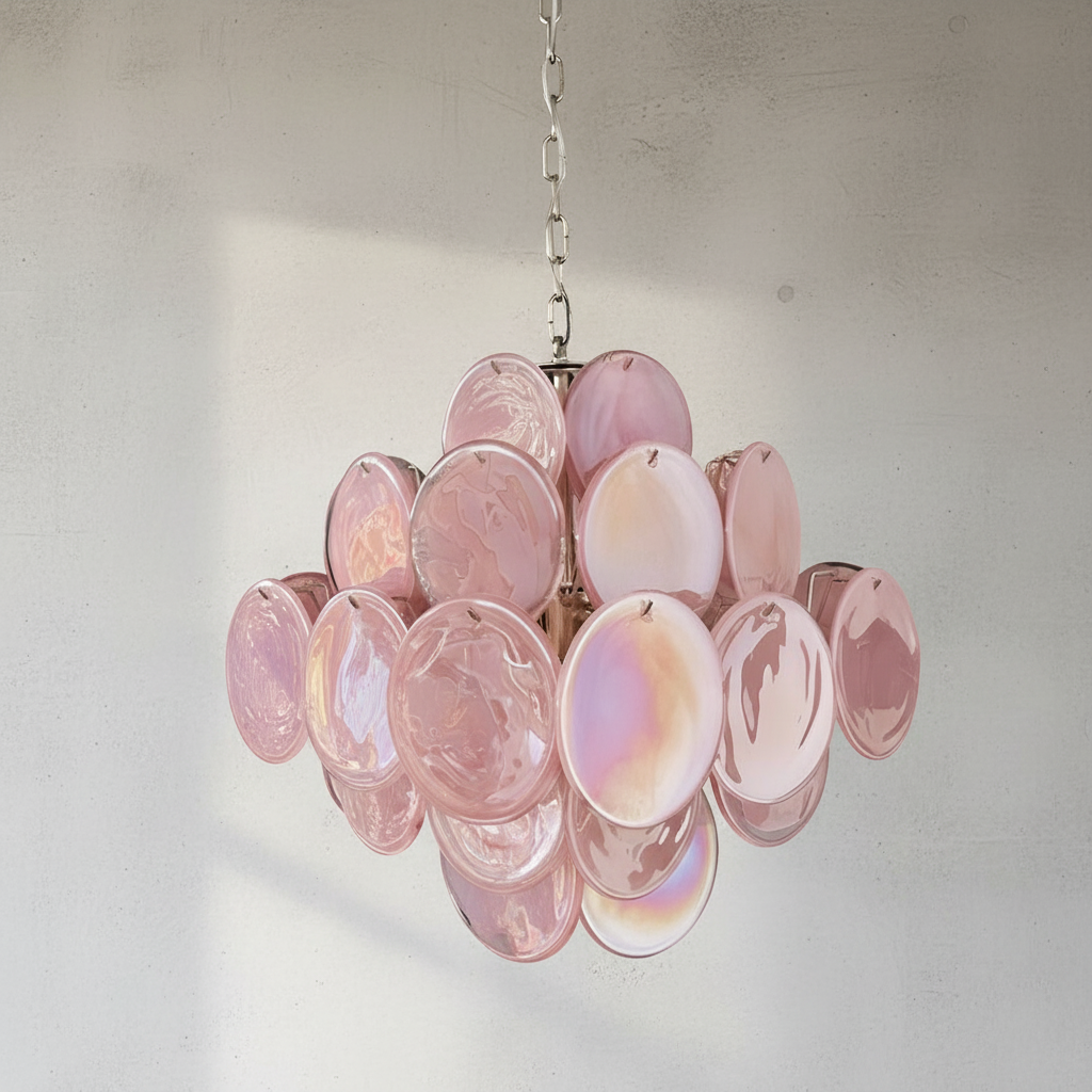 Luster Gaze Roseate Bloom 36-Disk Chandelier - Background Shot