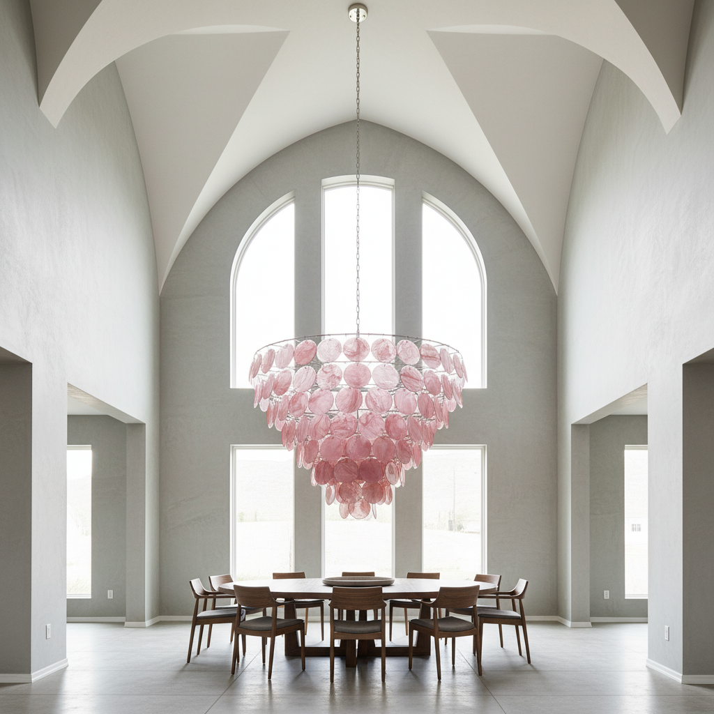 Luster Gaze Roseate Bloom 36-Disk Chandelier - Background Shot