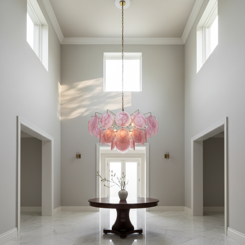 Luster Gaze Roseate Bloom 36-Disk Chandelier - Background Shot