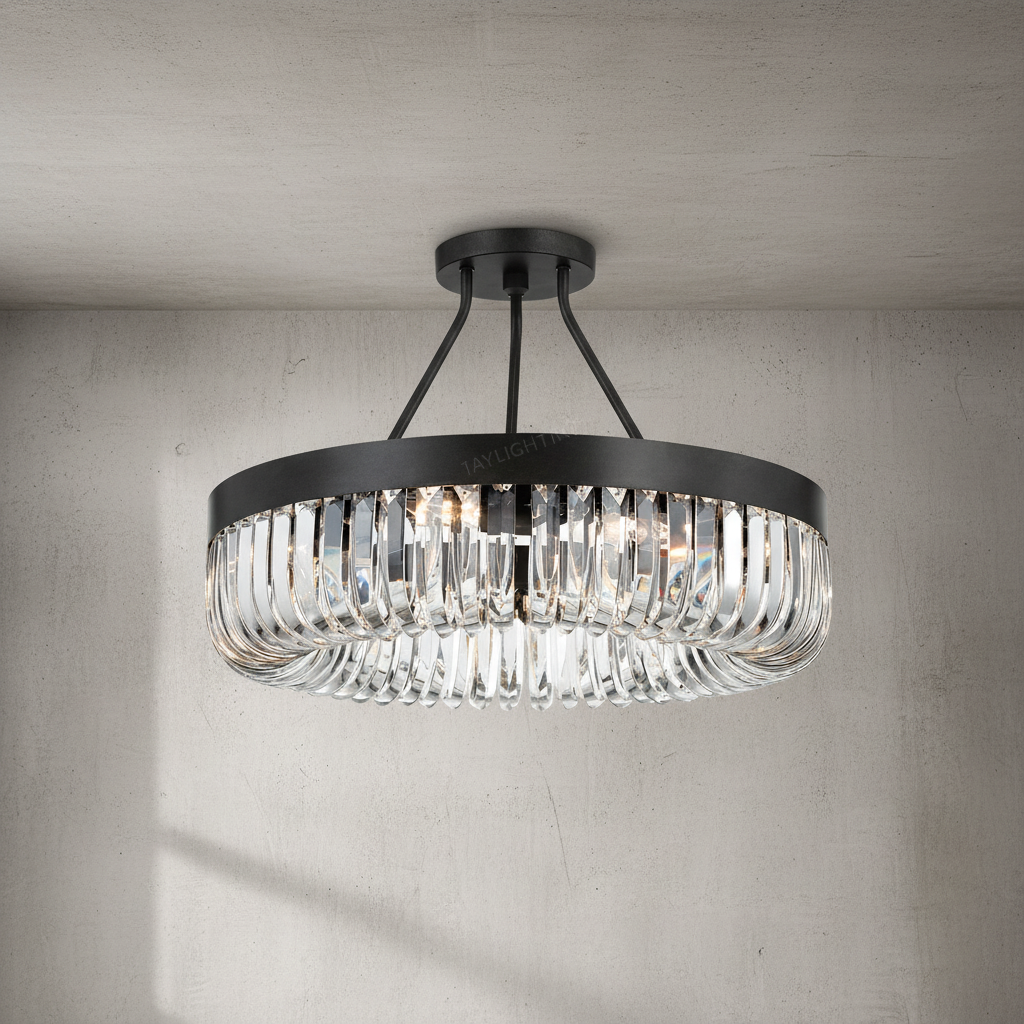 Luster Gaze Regal Radiance 1-Tier 8-Light Round Chandelier - Background Shot