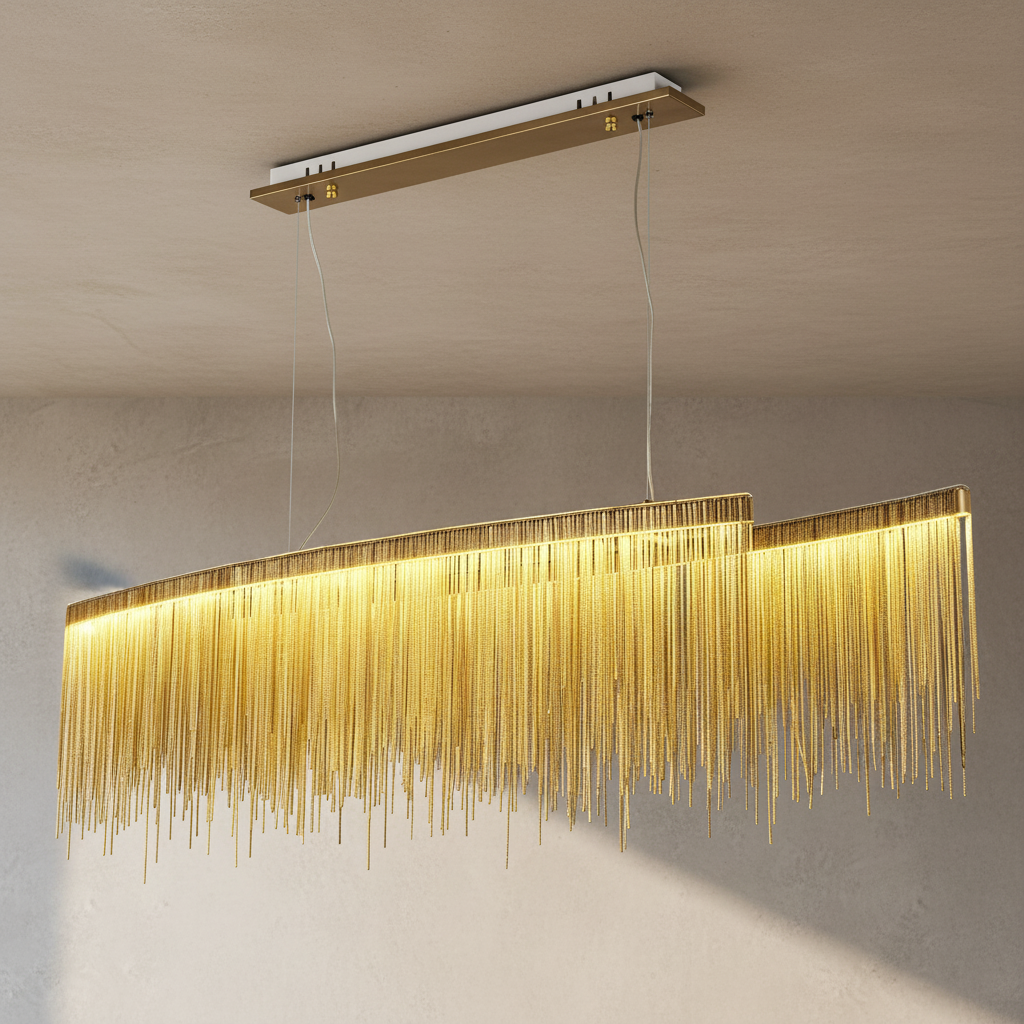 Luster Gaze Radiant Cascade Linear Chandelier - Background Shot