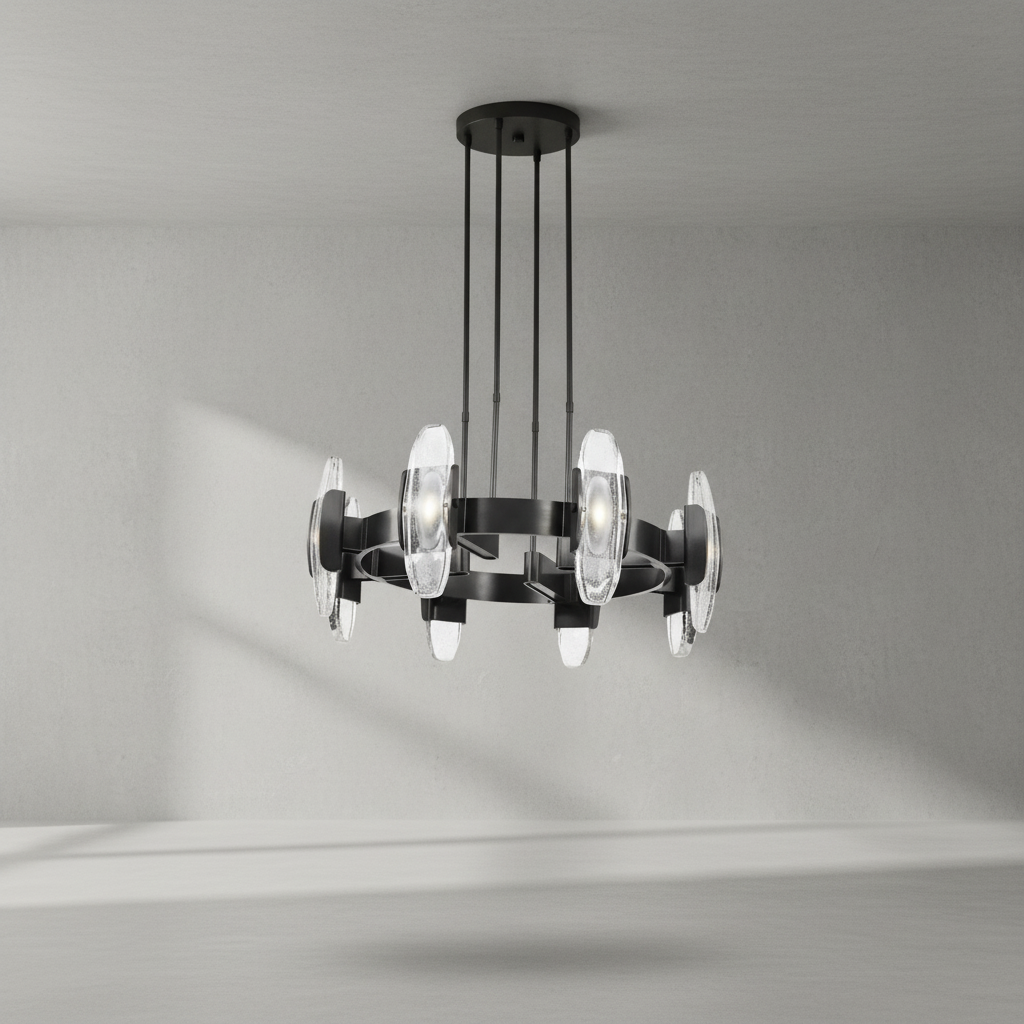 Luster Gaze Veridian Glow Round Chandelier - Background Shot