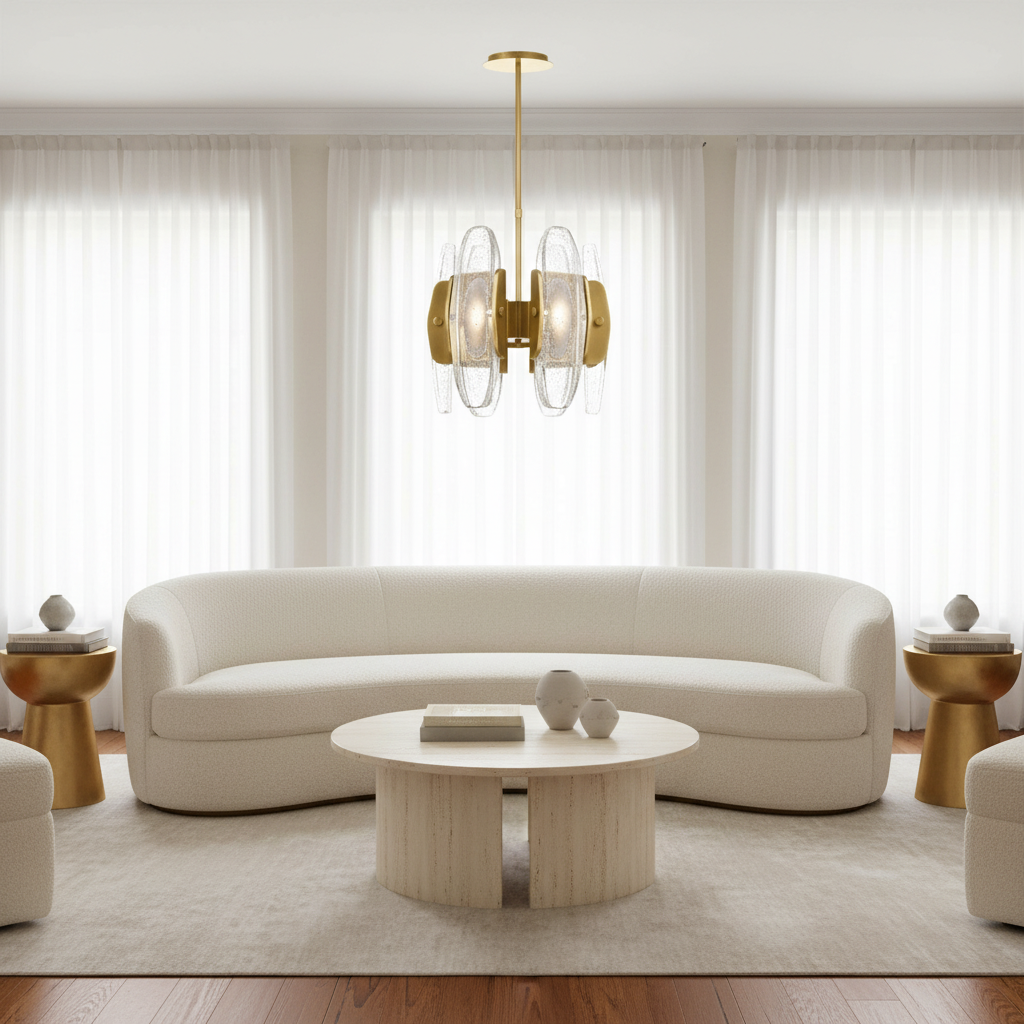 Luster Gaze Veridian Glow Round Chandelier - sophisticated American living room
