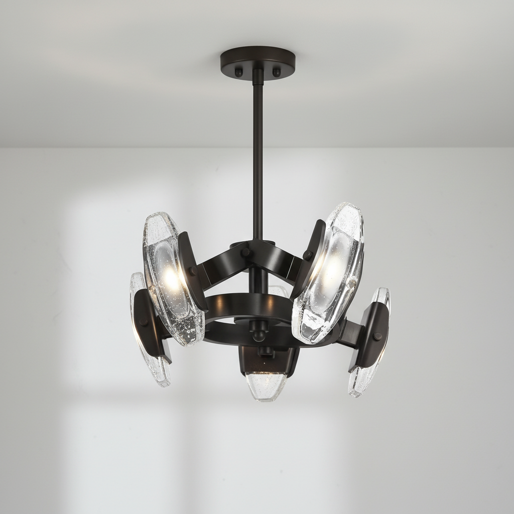 Luster Gaze Veridian Radiance Round LED Chandelier - Background Shot