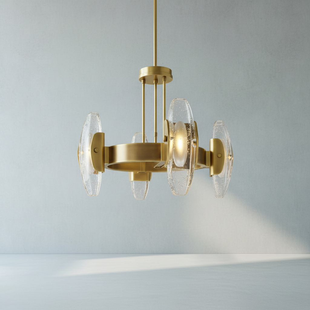 Luster Gaze Veridian Radiance Round LED Chandelier - Background Shot