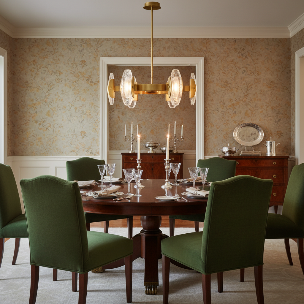 Luster Gaze Veridian Radiance Round LED Chandelier - formal American dining room