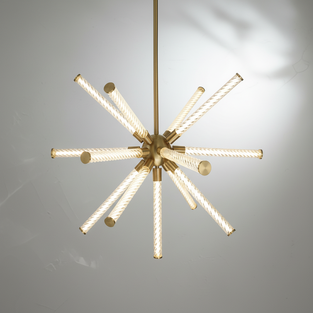 Luster Gaze Aura Weave Round LED Chandelier - Background Shot
