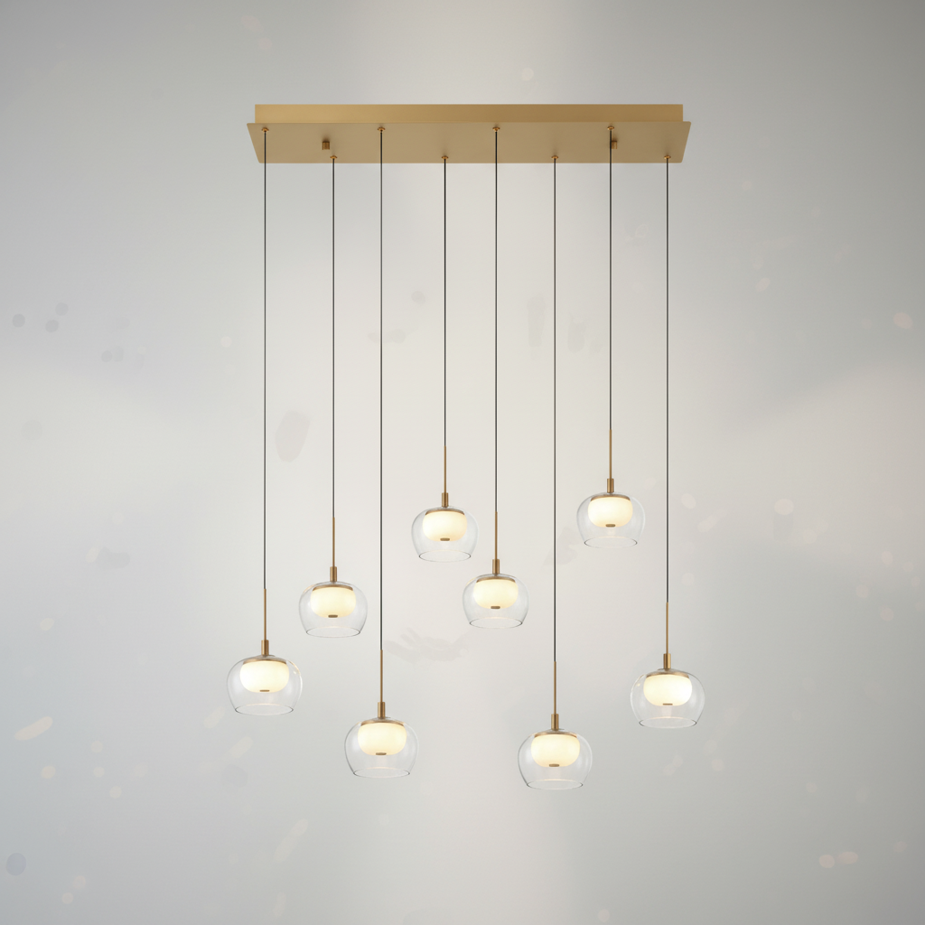 Luster Gaze Aura Stream Linear LED Chandelier - Background Shot