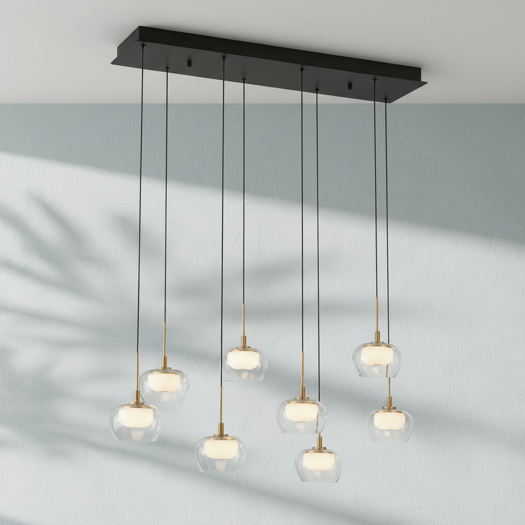 Luster Gaze Aura Stream Linear LED Chandelier - Background Shot