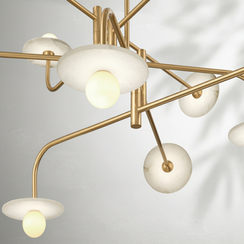 Luster Gaze Alabaster Aura LED Chandelier - Background Shot