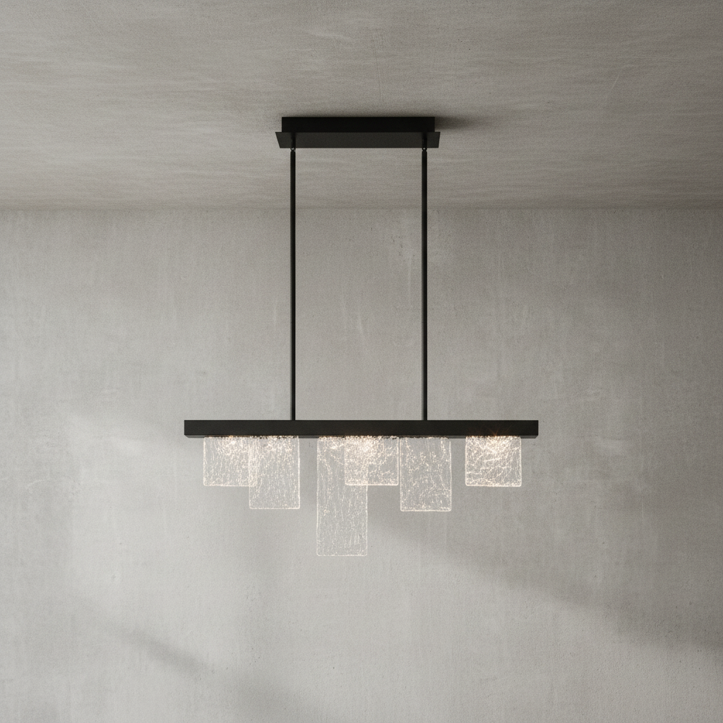 Luster Gaze Aura Stream Linear LED Chandelier - Background Shot