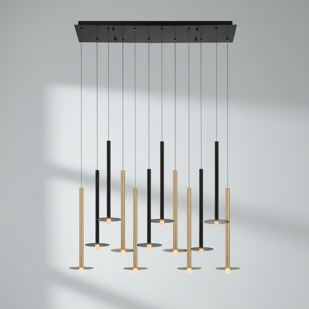 Luster Gaze Aura Stream Linear LED Chandelier - Background Shot