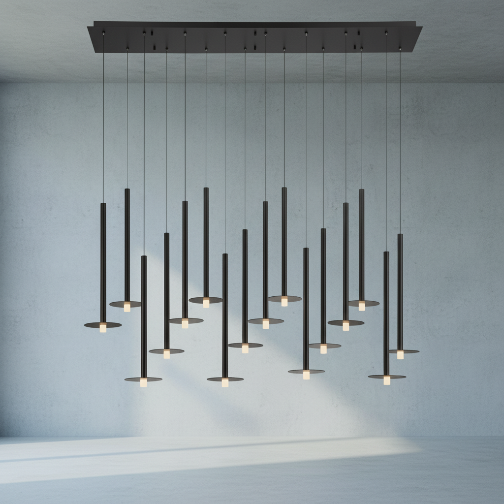 Luster Gaze Aura Stream Linear LED Chandelier - Background Shot