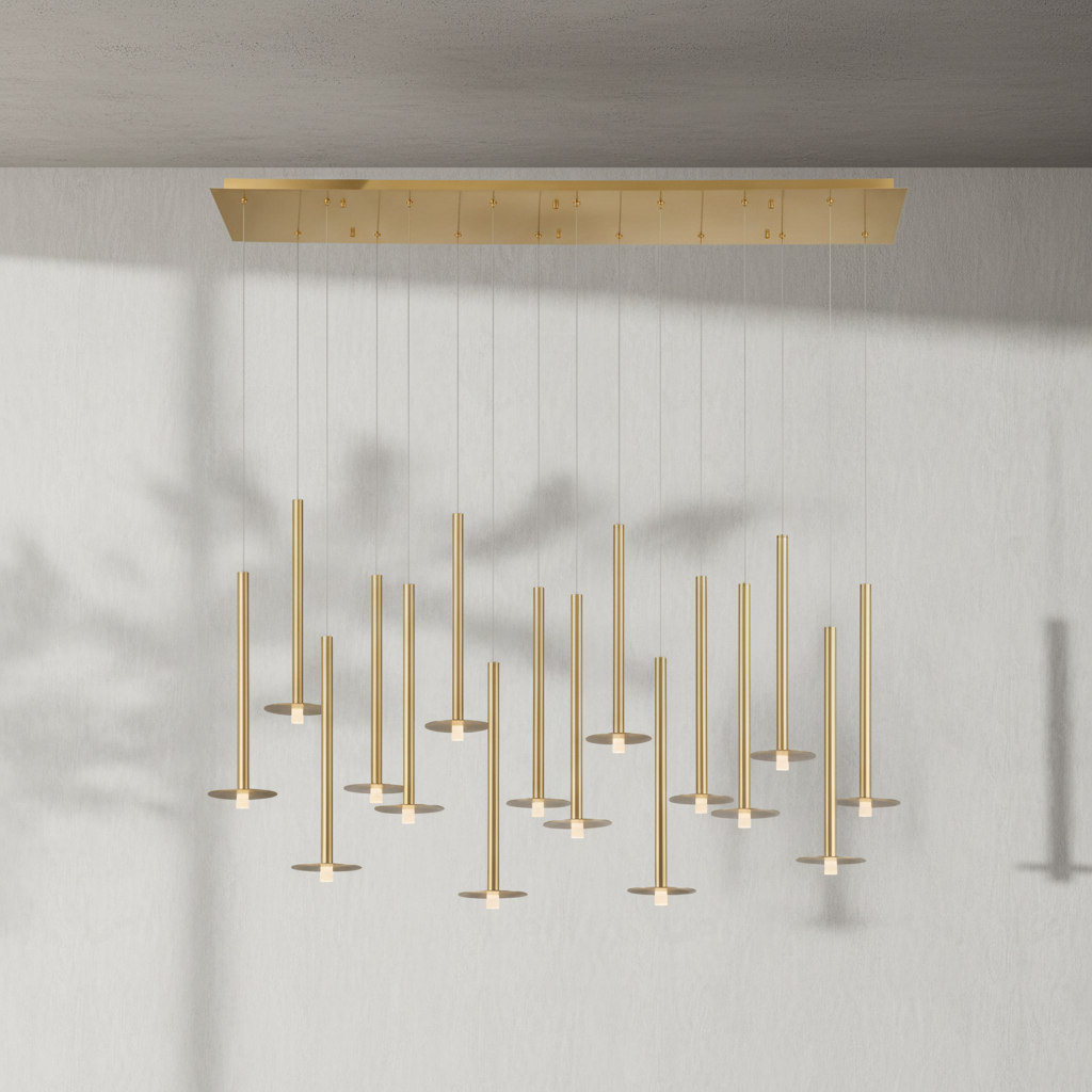 Luster Gaze Aura Stream Linear LED Chandelier - Background Shot