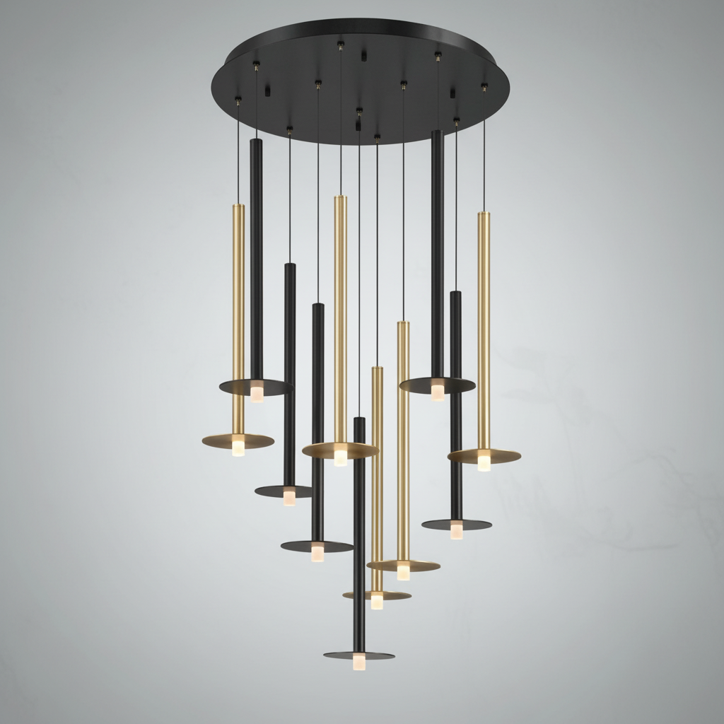 Luster Gaze Aura Grandeur Round LED Chandelier - Background Shot