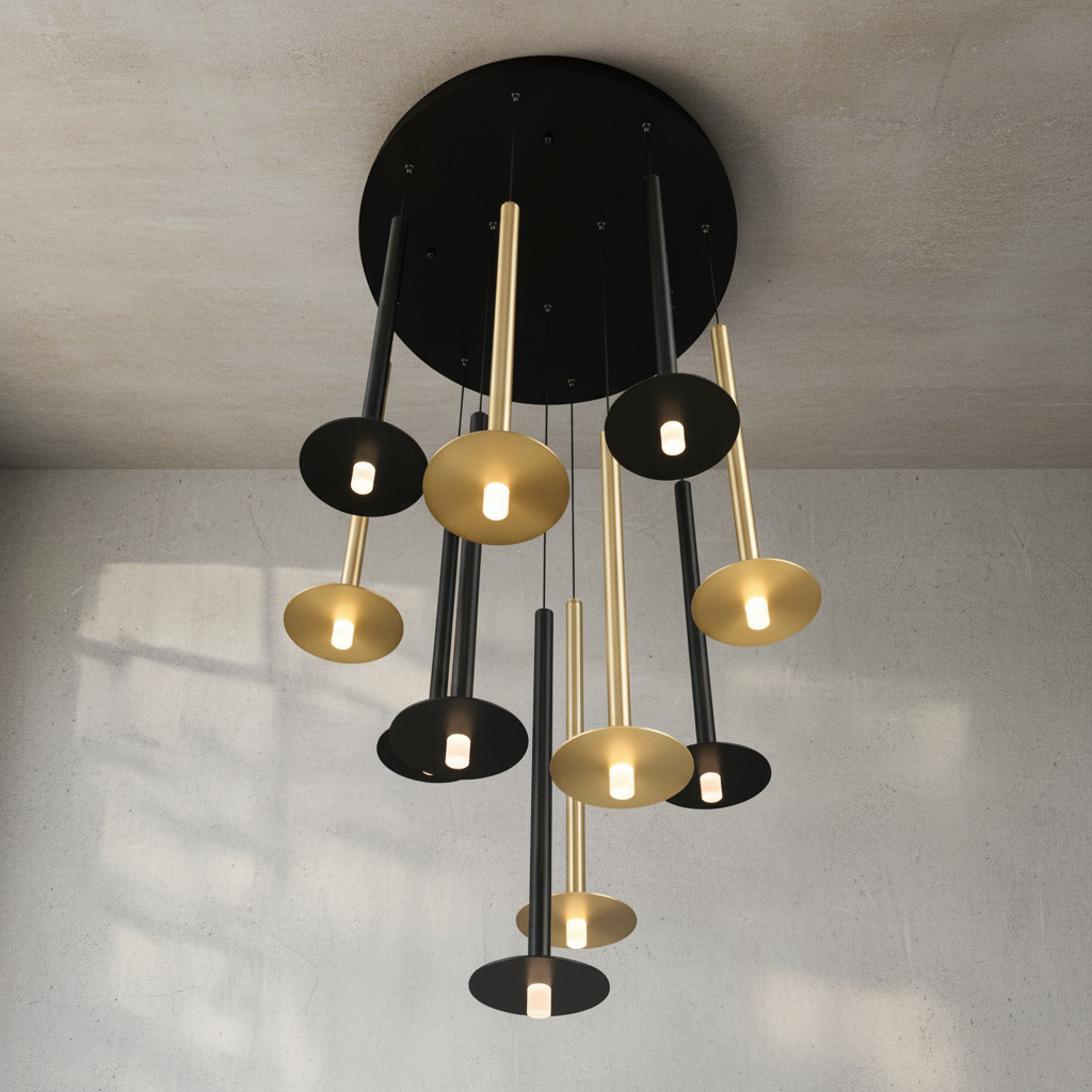 Luster Gaze Aura Grandeur Round LED Chandelier - Background Shot