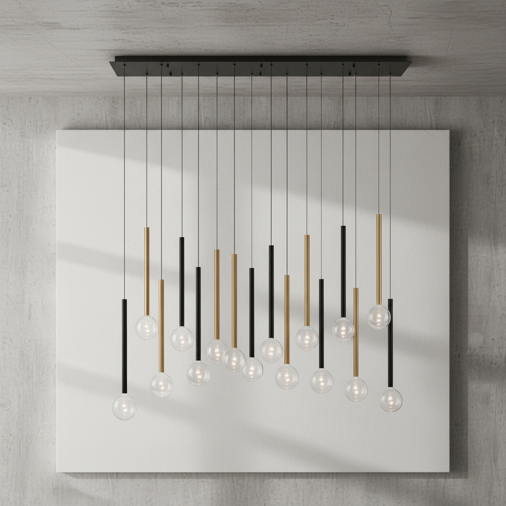 Luster Gaze Aura Stream Linear LED Chandelier - Background Shot