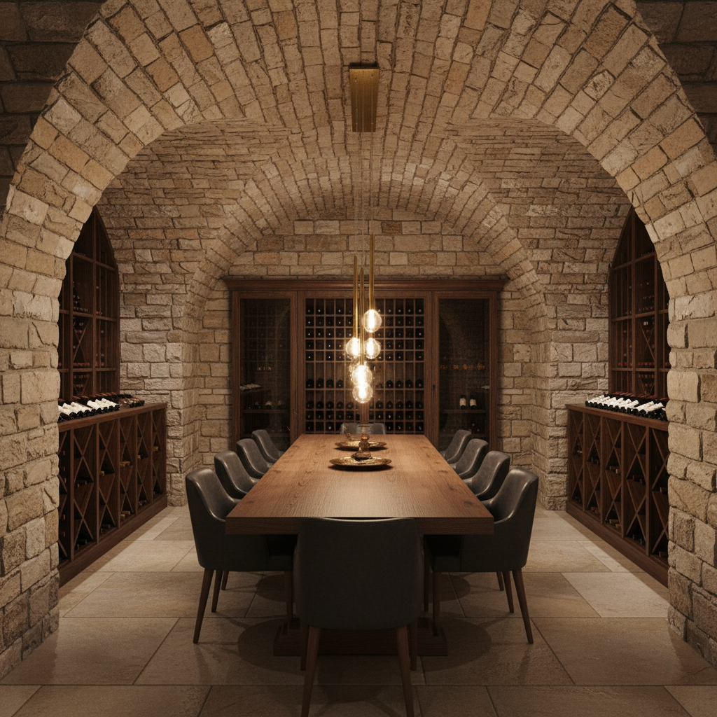 Luster Gaze Aura Stream Linear LED Chandelier - elegant American wine cellar dining room