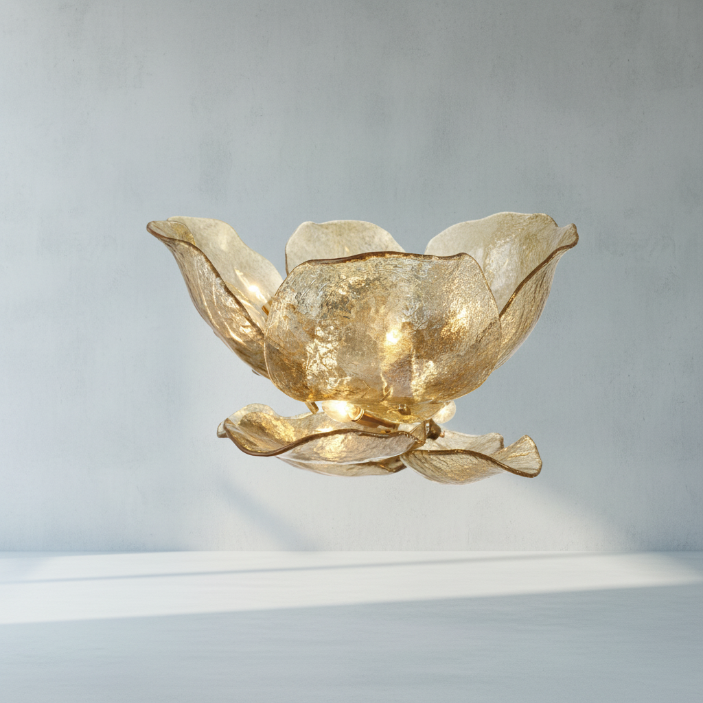 Luster Gaze Veridian Bloom Glass Chandelier - Background Shot