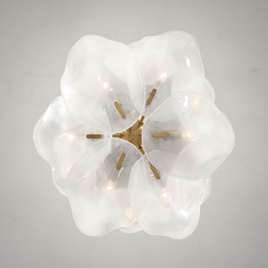 Luster Gaze Veridian Bloom Glass Chandelier - Background Shot