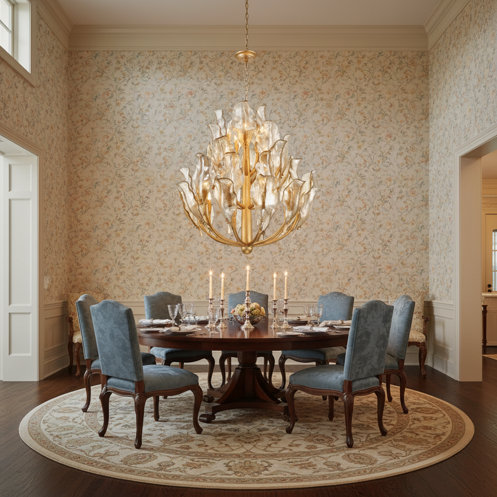 Luster Gaze Aura Grandeur Round Chandelier - formal American dining room