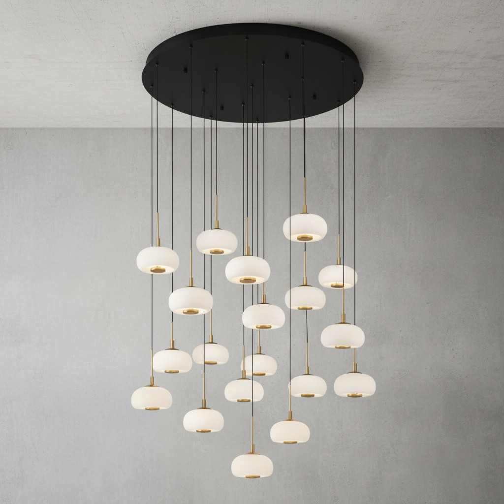 Luster Gaze AuraSphere 19-Light Round Chandelier - Background Shot