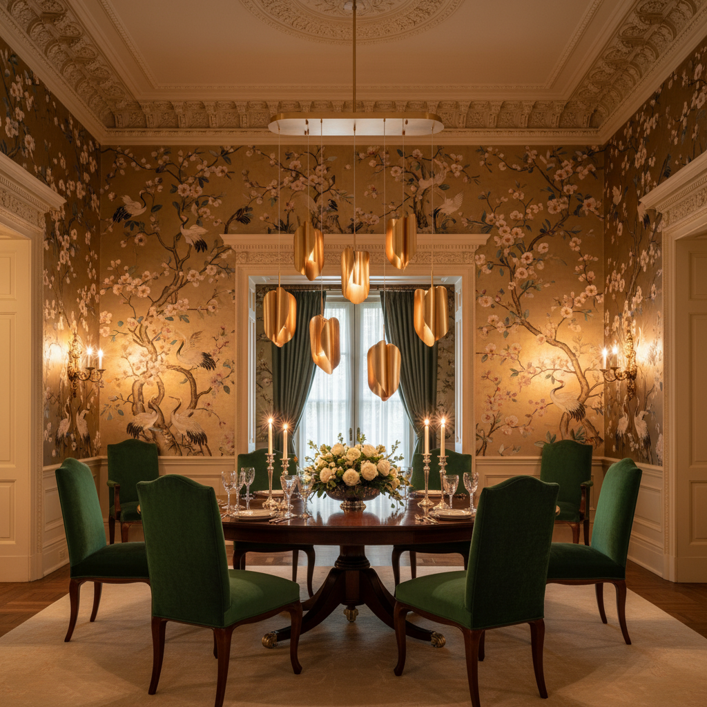 Luster Gaze Aura Petal Oval LED Chandelier - formal American dining room
