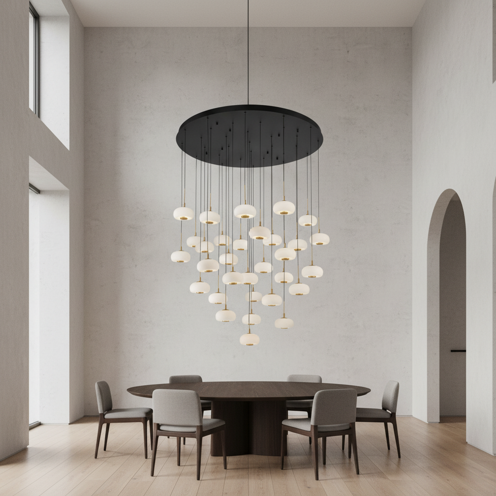 Luster Gaze Celestial Orb 31-Light Round LED Chandelier - Background Shot