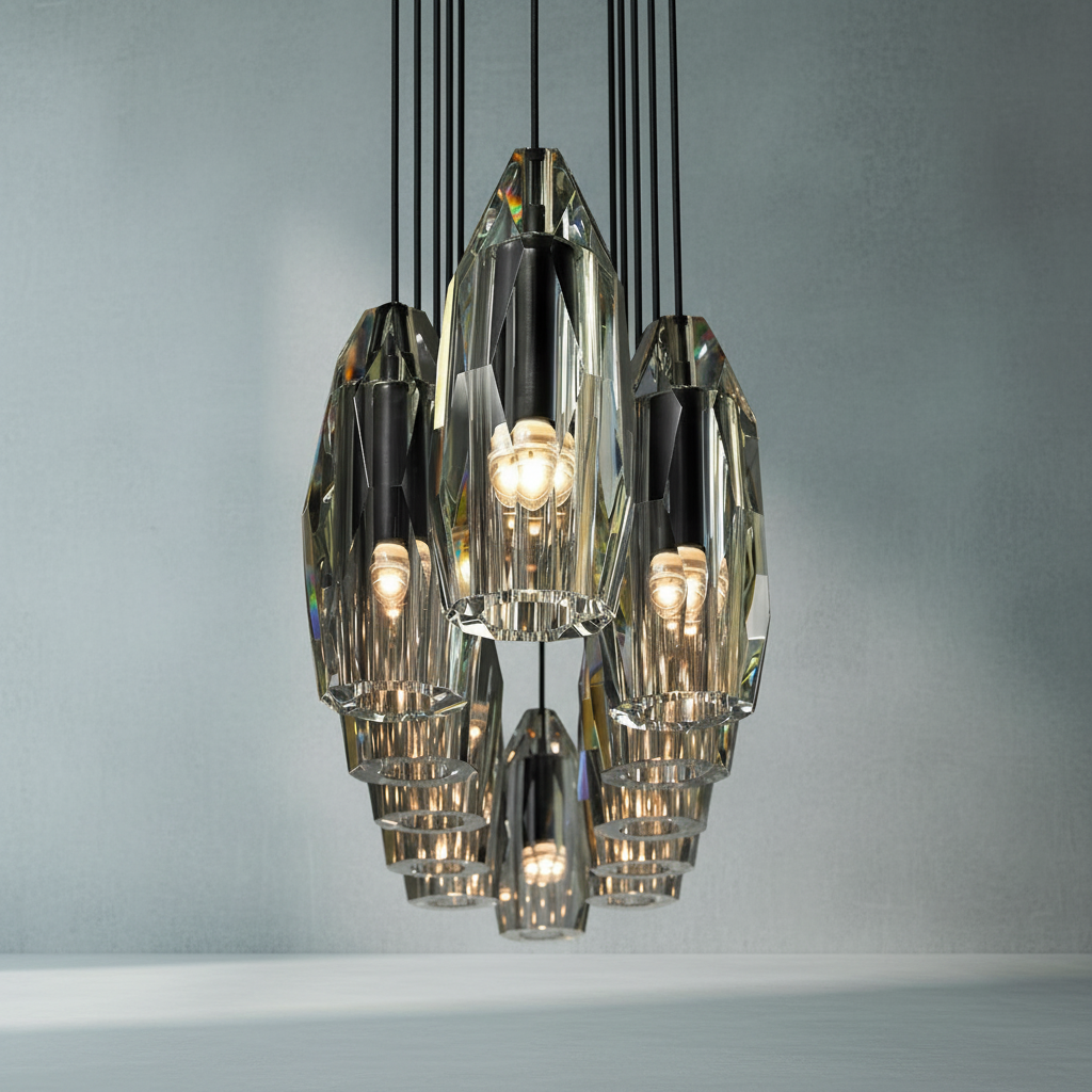 Luster Gaze Veridian Linear Chandelier - Background Shot