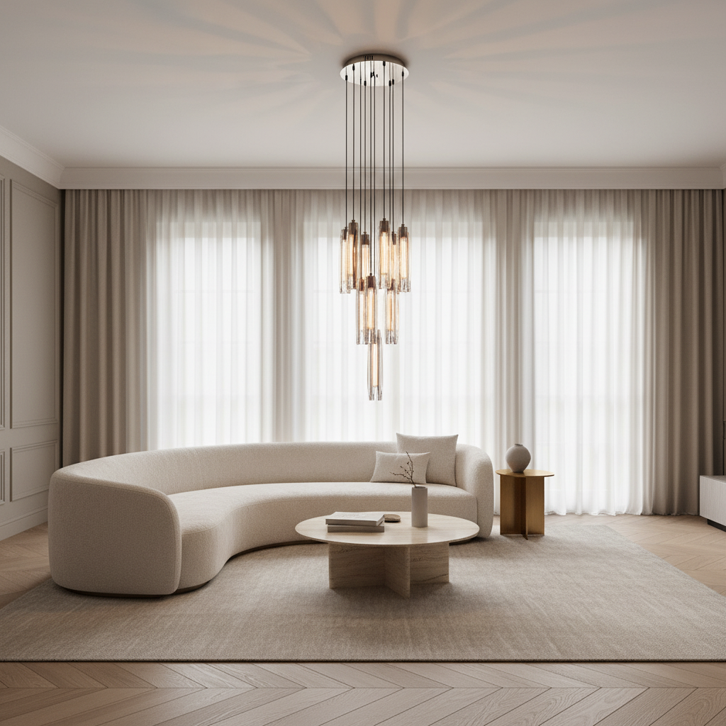 Luster Gaze Aura Grandeur 10-Light Round Chandelier - sophisticated American living room