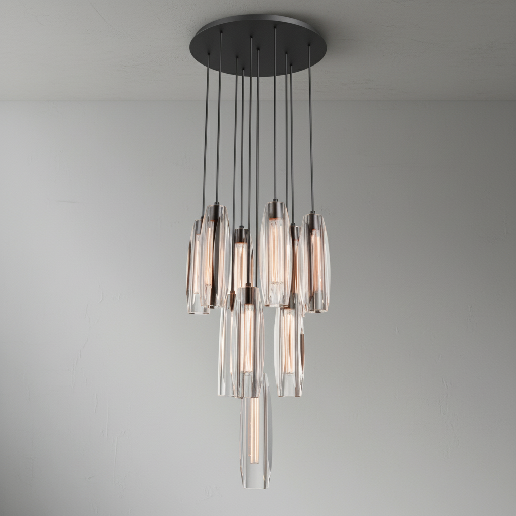 Luster Gaze Chapt Crystal 10-Light Round Chandelier - Studio Shot