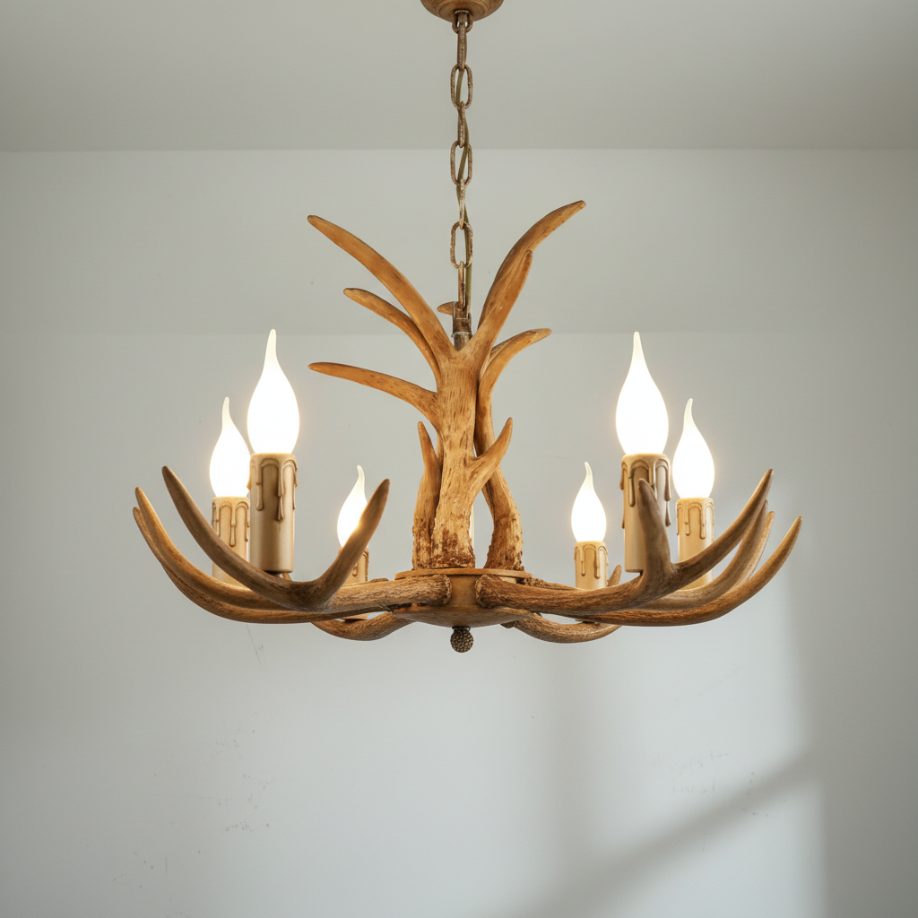 Luster Gaze Rustic Antler Candelabra Chandelier - Background Shot