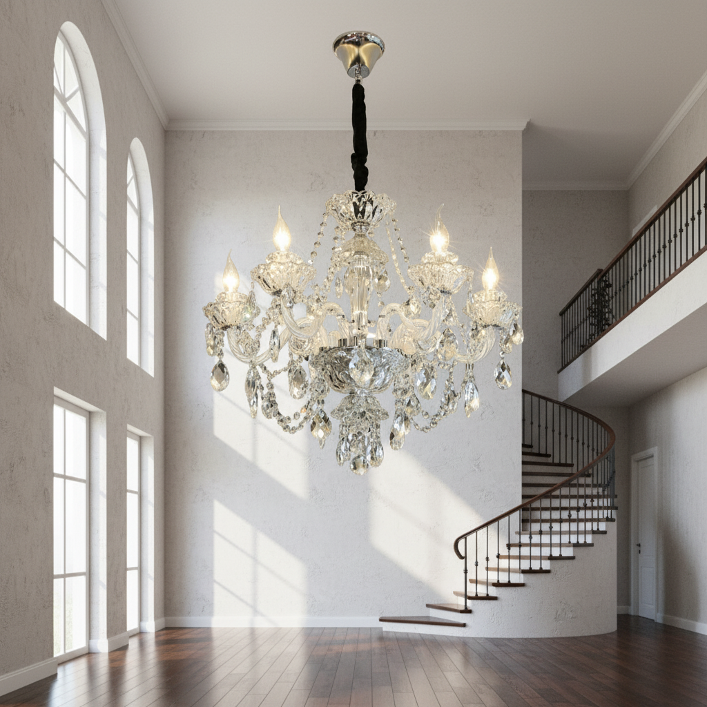 Luster Gaze Heirloom Crystal Candle Chandelier - Background Shot