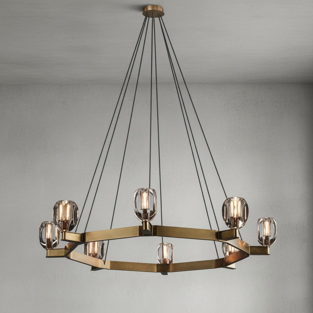 Luster Gaze Radiant Prism Round Chandelier - Background Shot