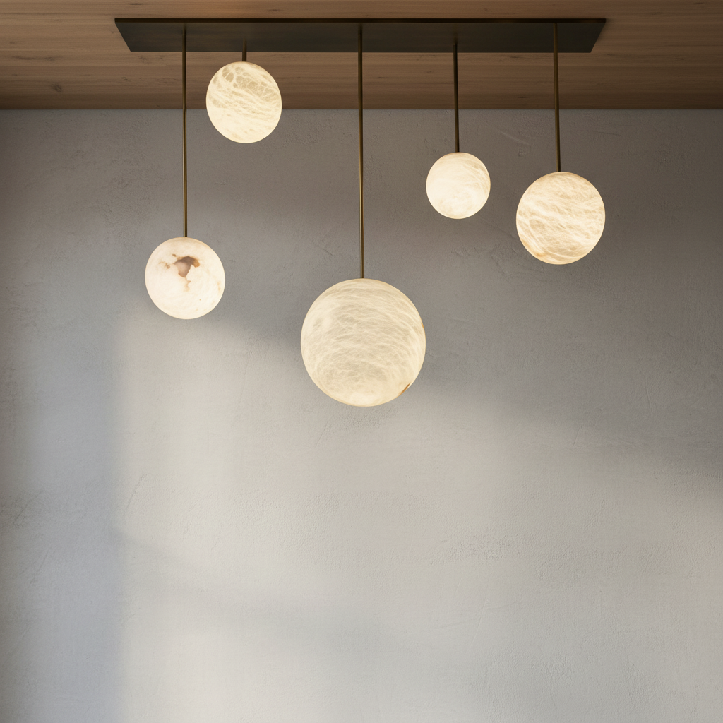 Luster Gaze Celestial Alabaster Sphere Multi-Pendant Chandelier - Background Shot