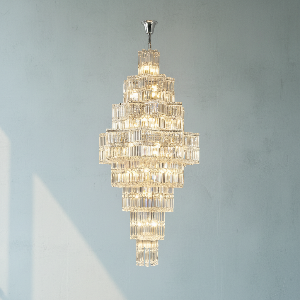 Luster Gaze Grand Plaza Multi-Tier Crystal Chandelier - Background Shot