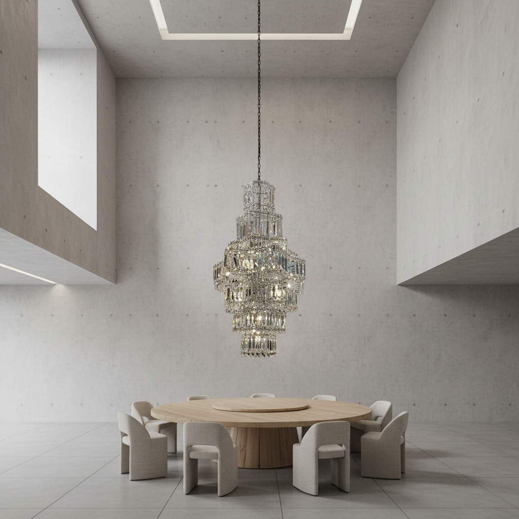 Luster Gaze Grand Plaza Multi-Tier Crystal Chandelier - Background Shot
