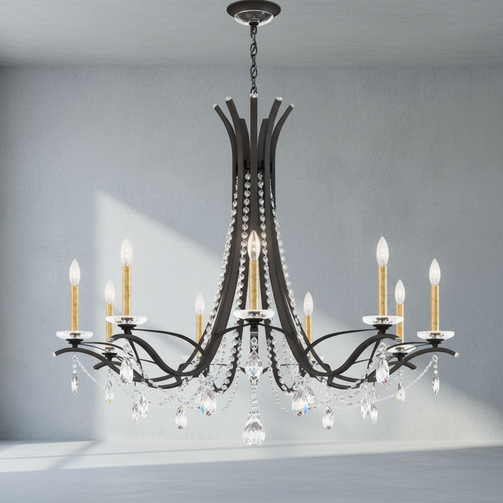 Luster Gaze Veridian Bloom Round Chandelier - Background Shot