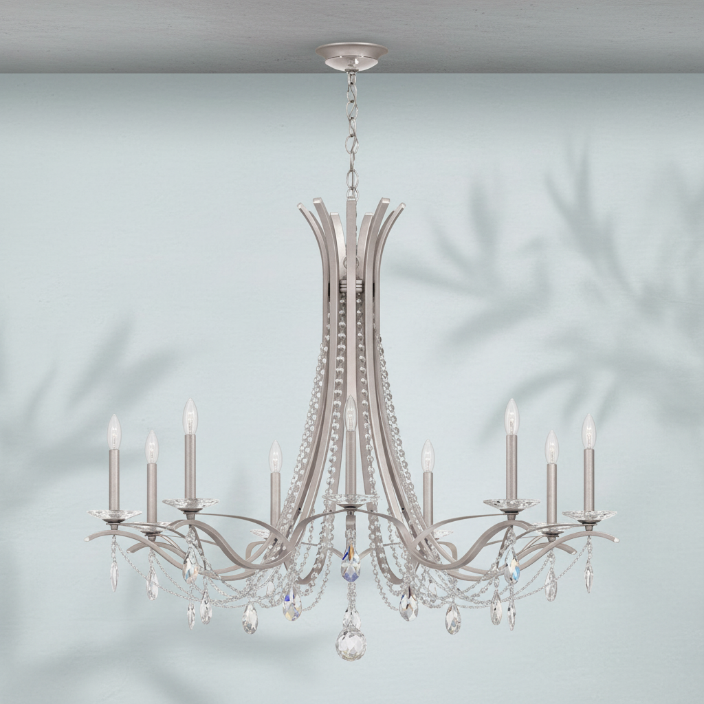 Luster Gaze Veridian Bloom Round Chandelier - Background Shot
