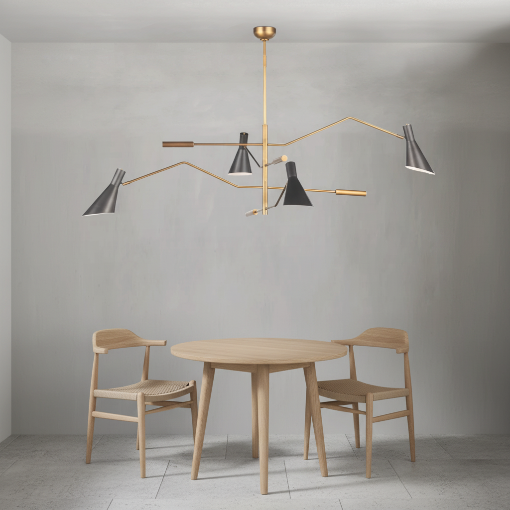 Luster Gaze Sculptural Beam Modern Chandelier - Background Shot