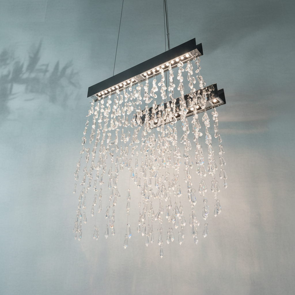 Luster Gaze Radiant Cascade Tassel Chandelier - Background Shot