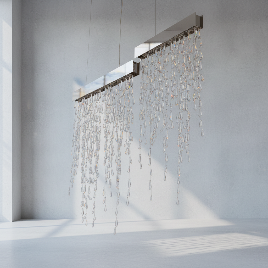 Luster Gaze Radiant Cascade Tassel Chandelier - Background Shot
