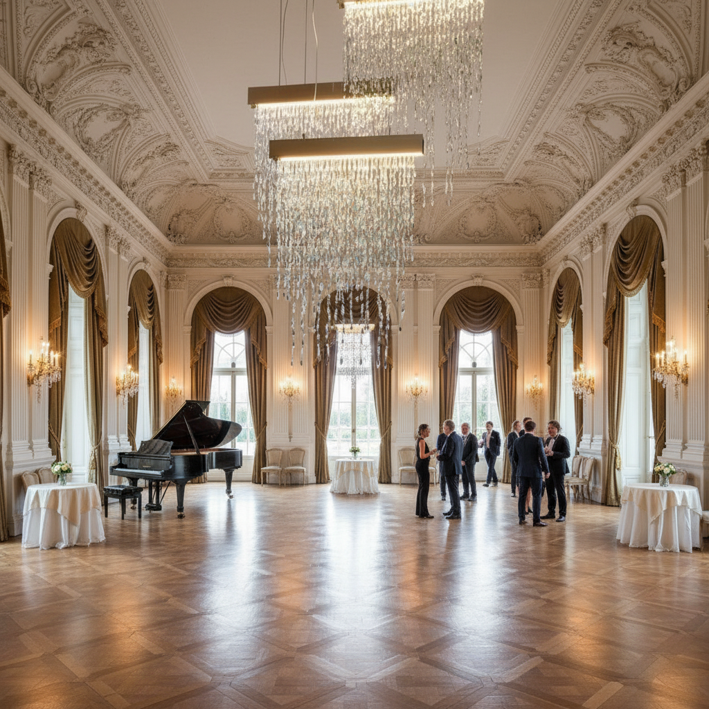Luster Gaze Radiant Cascade Tassel Chandelier - American ballroom or formal entertaining space