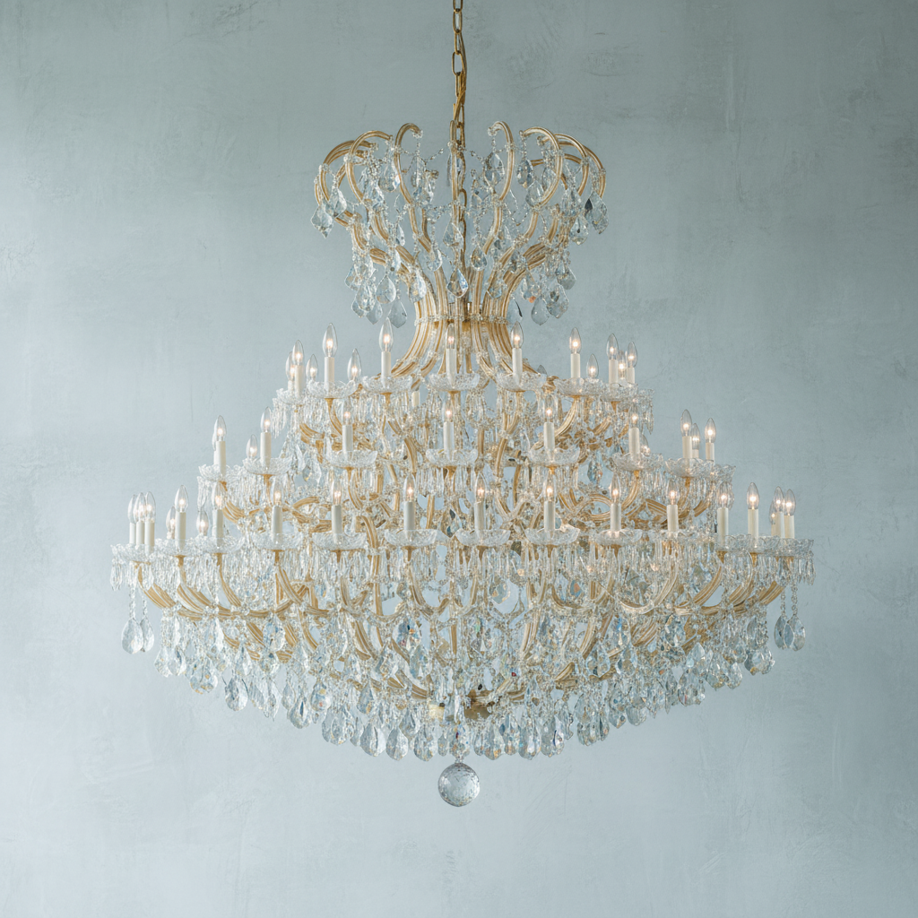 Extra Large Multi-layers Luxury Candle Branch Crystal Chandelier for L