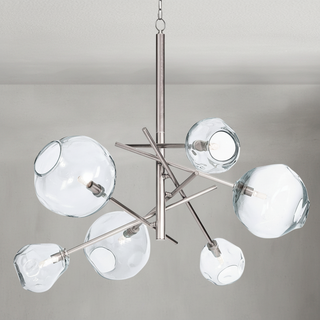 Luster Gaze Molten Glass Sculptural Chandelier - Background Shot