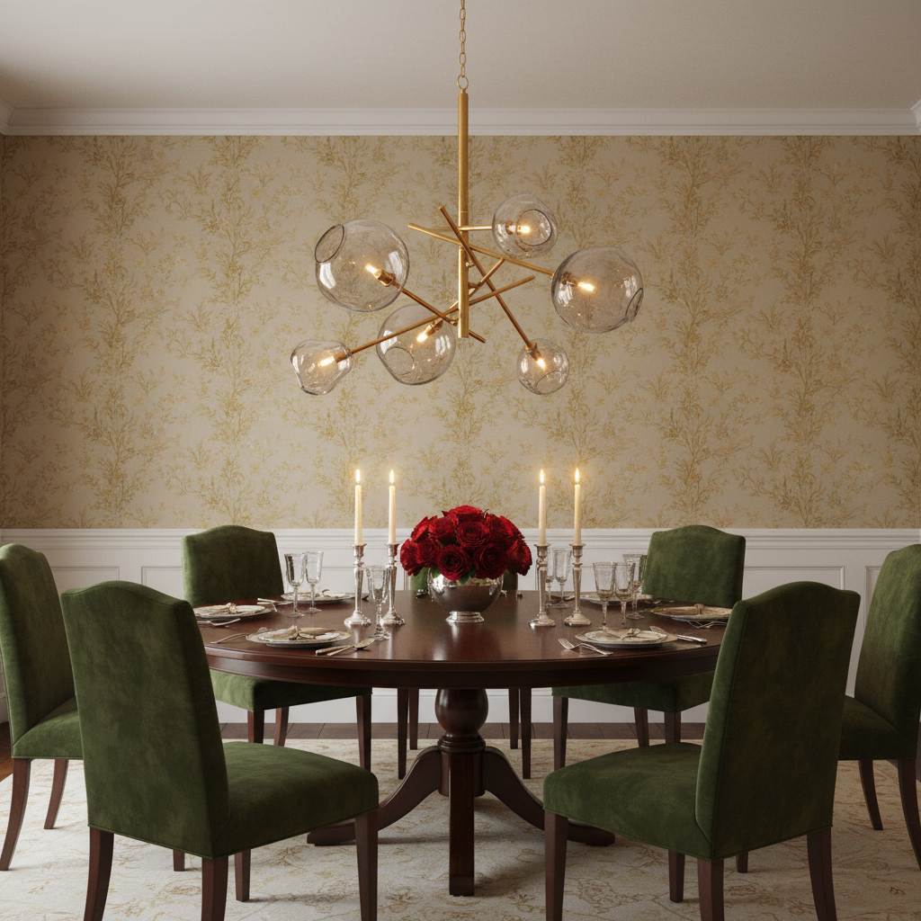 Luster Gaze Molten Glass Sculptural Chandelier - formal American dining room
