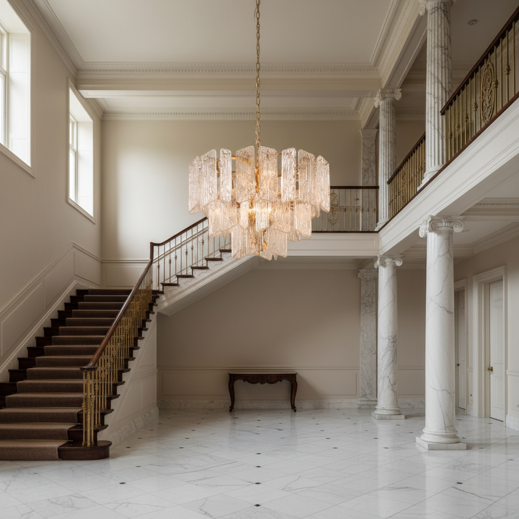 Luster Gaze Regal Radiance Tiered Chandelier - American estate entrance hall