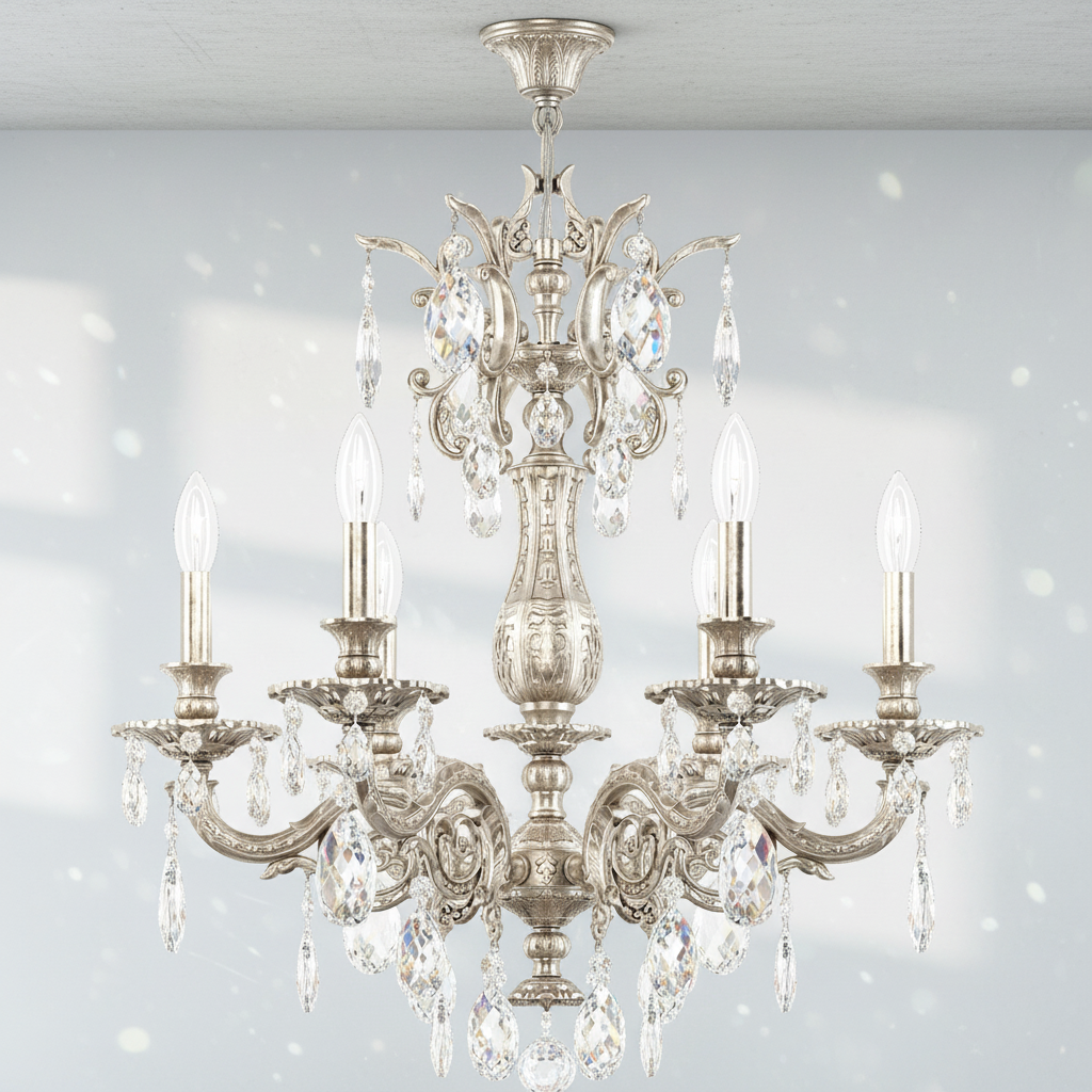 Luster Gaze Regal Grandeur 6-Light Chandelier 24" - Background Shot